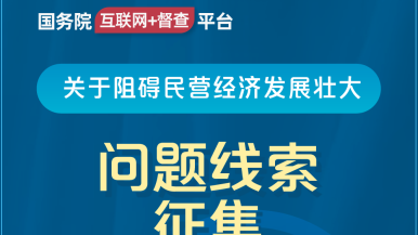 驲屄影视免费国务院“互联网+督查”平台公开征集阻碍民营经济发展壮大问题线索